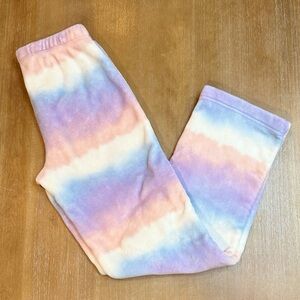 Tucker + Tate Girls Fleece Pajama Pants Pink Seashell Rainbow Stripe Sz XL 14-16